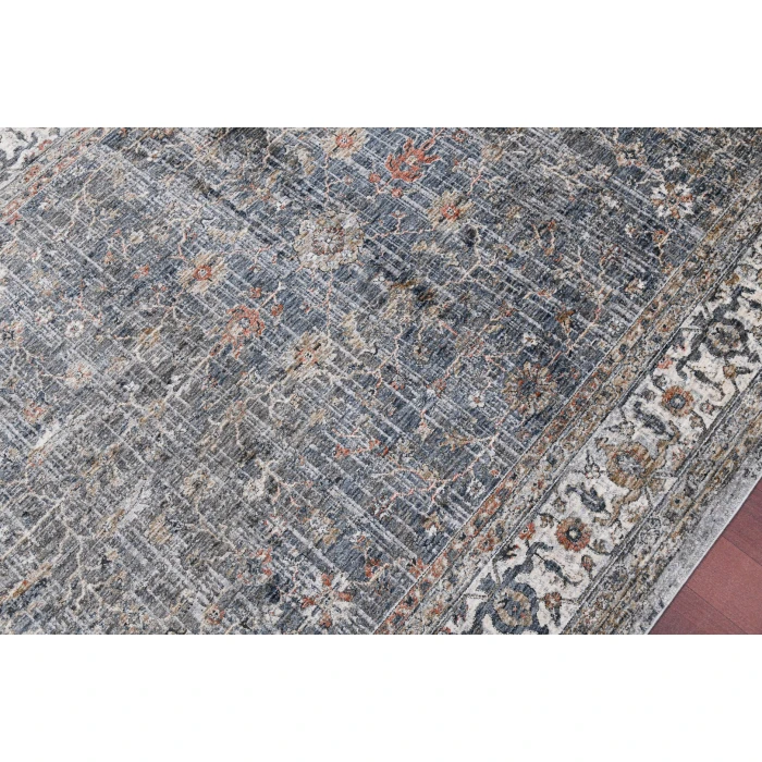 Amer Vermont Glidel Charcoal Polyester Runner Rug 2'7" x 8'