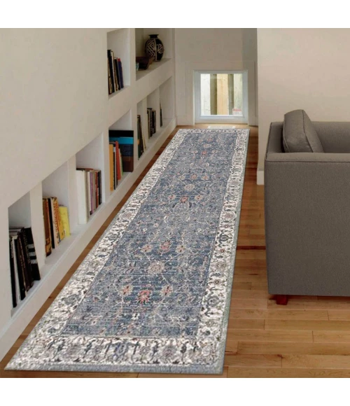 Amer Vermont Glidel Charcoal Polyester Runner Rug 2'7" x 8'