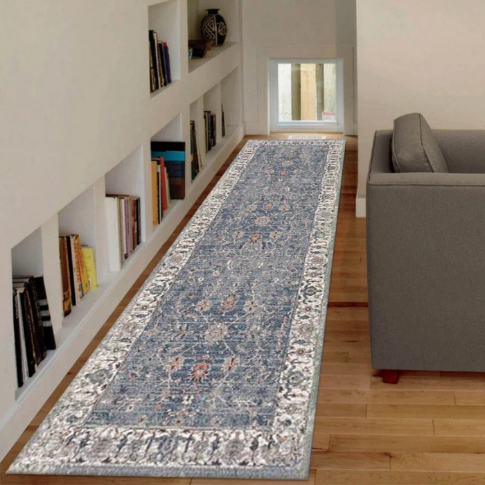 Amer Vermont Glidel Charcoal Polyester Runner Rug 2'7" x 8'