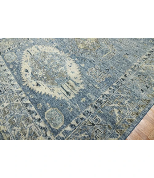 Amer Willow Mesa Blue Hand-knotted Wool Area Rug 8'x10'