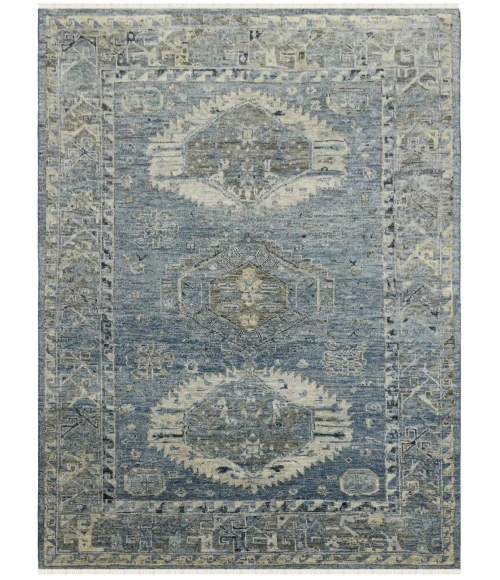 Amer Willow Mesa Blue Hand-knotted Wool Area Rug 8'x10'