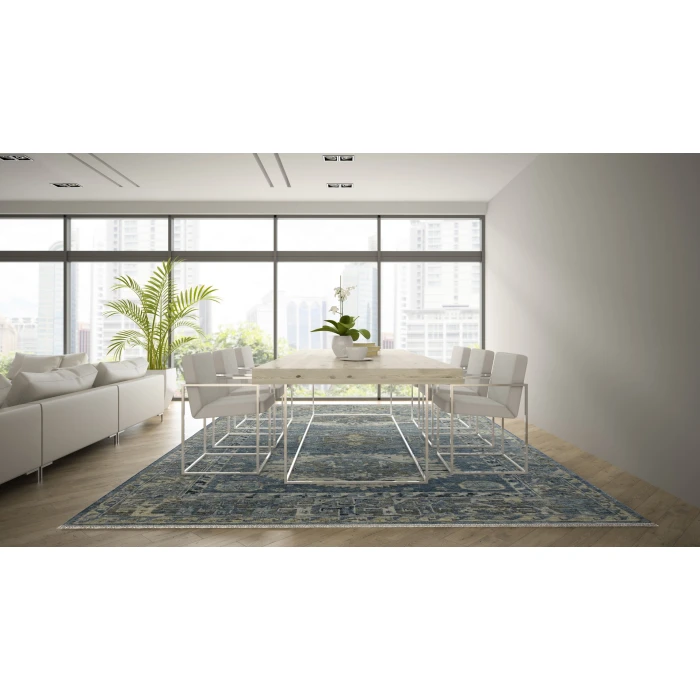 Amer Willow Mesa Blue Hand-knotted Wool Area Rug 2'x3'