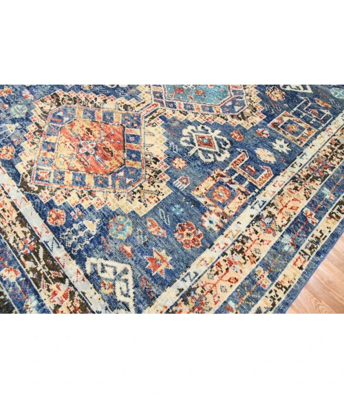 Amer Willow Mohave Blue Hand-knotted Wool Area Rug 9'x12'
