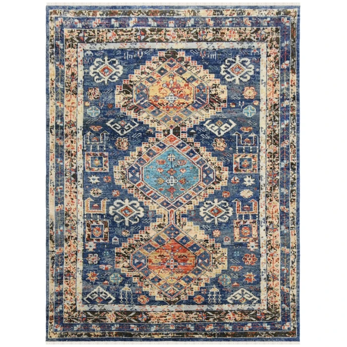 Amer Willow Mohave Blue Hand-knotted Wool Area Rug 9'x12'