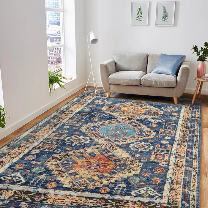 Amer Willow Mohave Blue Hand-knotted Wool Area Rug 9'x12'