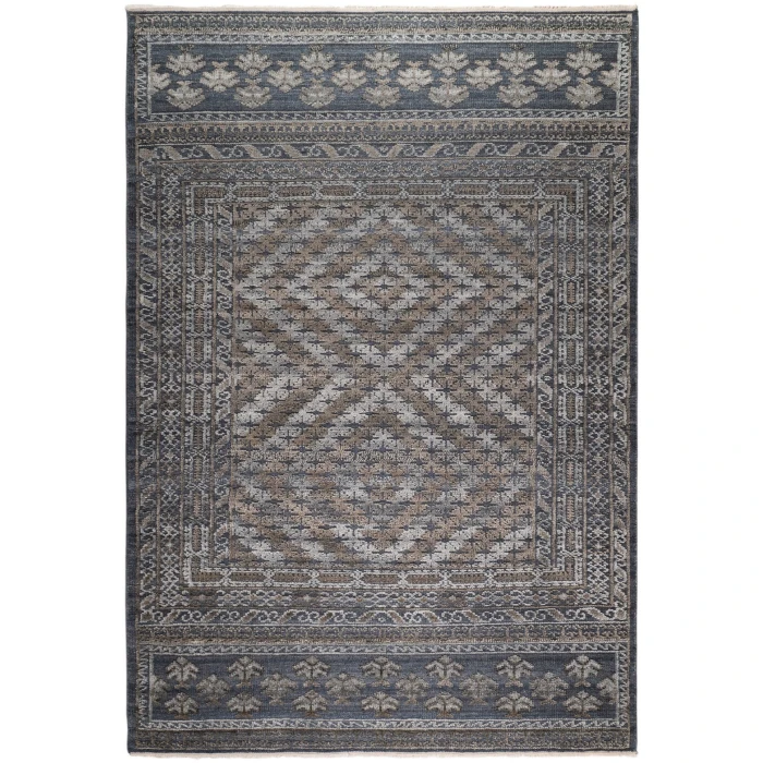 Amer Winslow Tipton Dark Blue Hand-Knotted Wool Blend Area Rug 2'x3'