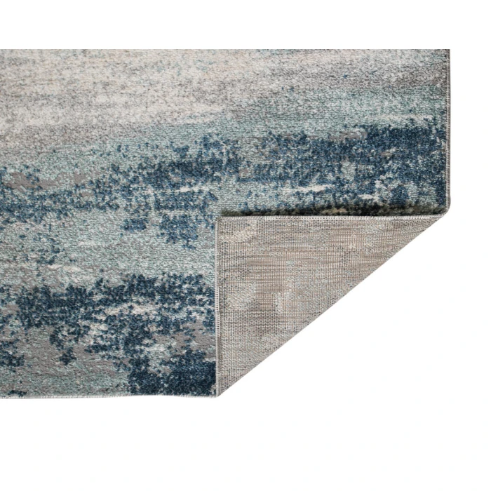 Yasmin Bern Dark Blue Abstract Polyester Area Rug