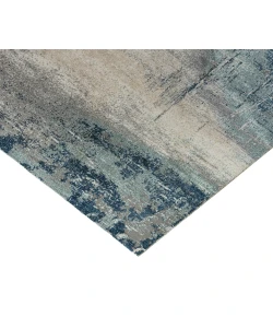 Amer Yasmin Bern Dark Blue Abstract Polyester Rug 2'6" x 8'