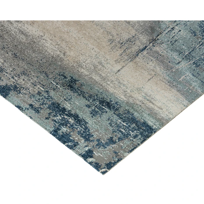 Yasmin Bern Dark Blue Abstract Polyester Area Rug