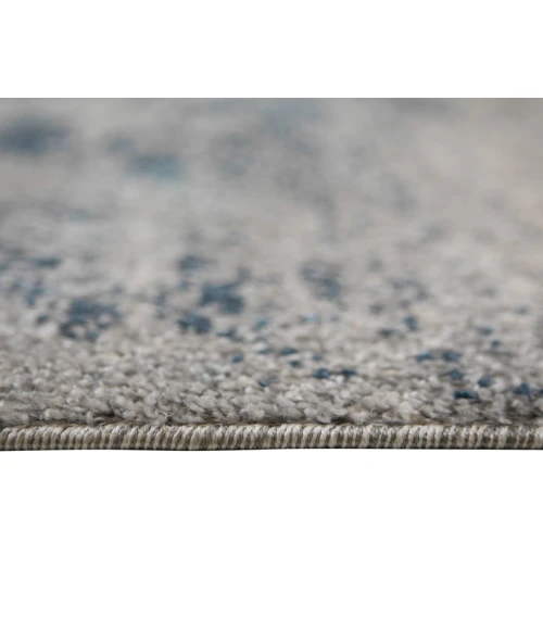 Yasmin Bern Dark Blue Abstract Polyester Area Rug