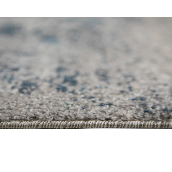 Yasmin Bern Dark Blue Abstract Polyester Area Rug