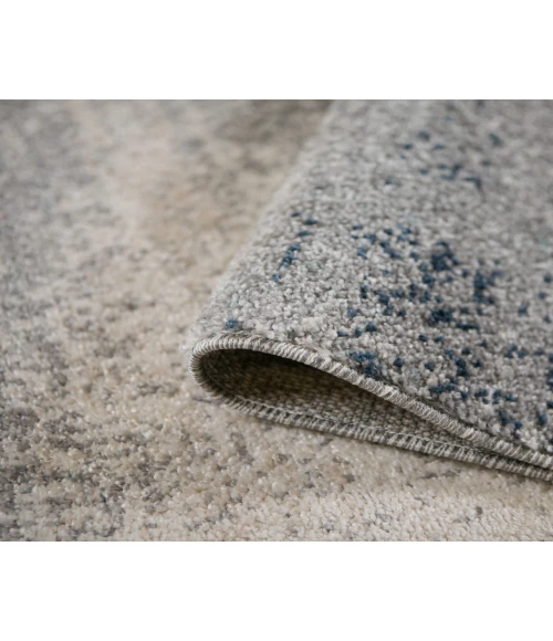 Yasmin Bern Dark Blue Abstract Polyester Area Rug