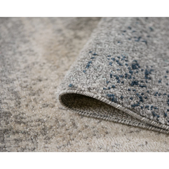 Yasmin Bern Dark Blue Abstract Polyester Area Rug