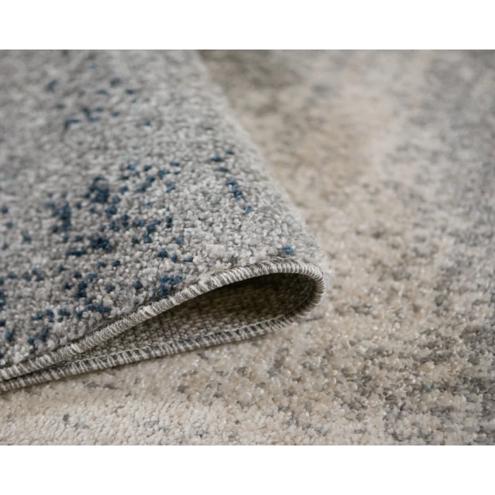 Yasmin Bern Dark Blue Abstract Polyester Area Rug