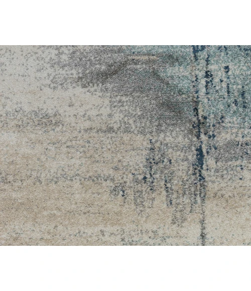 Yasmin Bern Dark Blue Abstract Polyester Area Rug