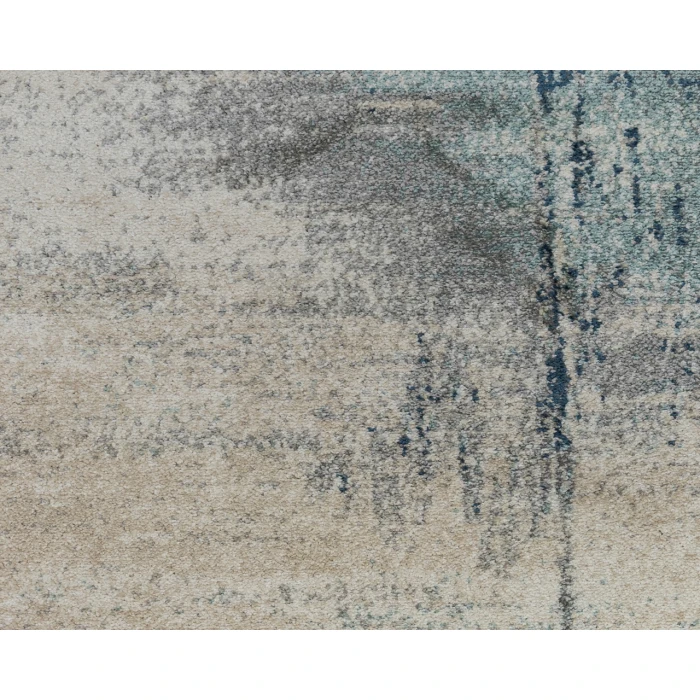 Yasmin Bern Dark Blue Abstract Polyester Area Rug