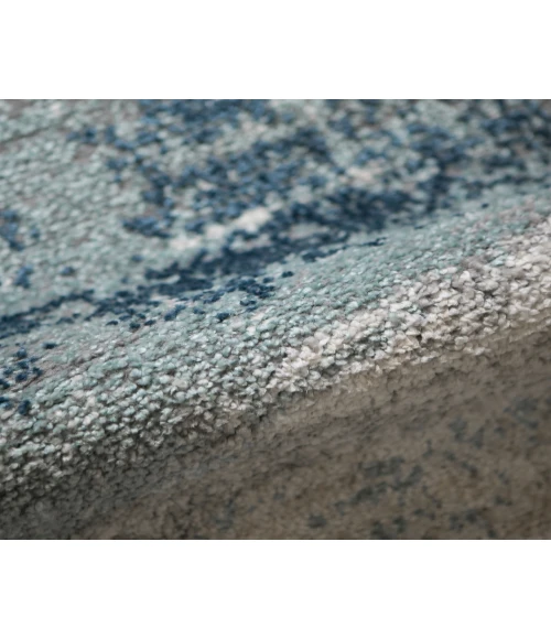 Yasmin Bern Dark Blue Abstract Polyester Area Rug