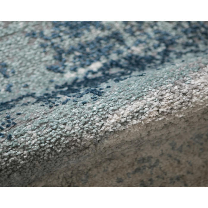Yasmin Bern Dark Blue Abstract Polyester Area Rug