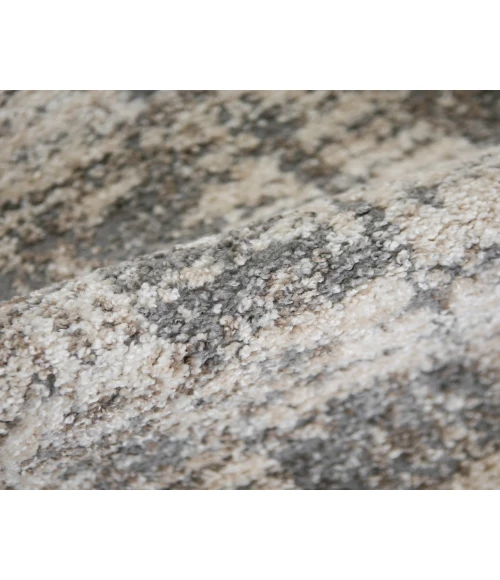 Yasmin Clarise Beige Abstract Polyester Area Rug