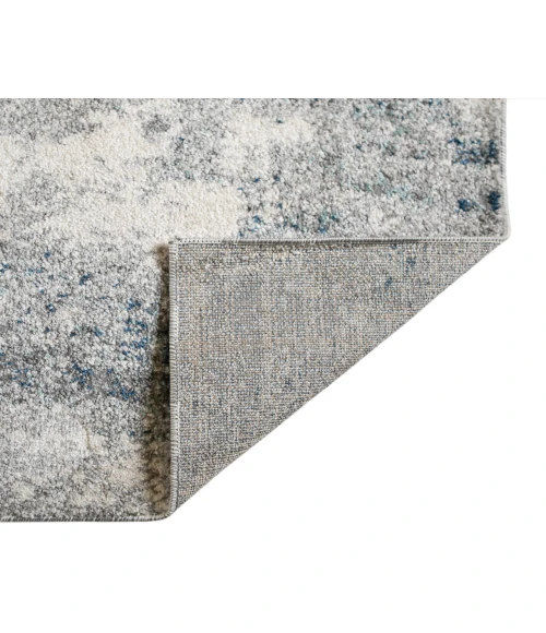 Yasmin Acy Light Blue Abstract Polyester Area Rug