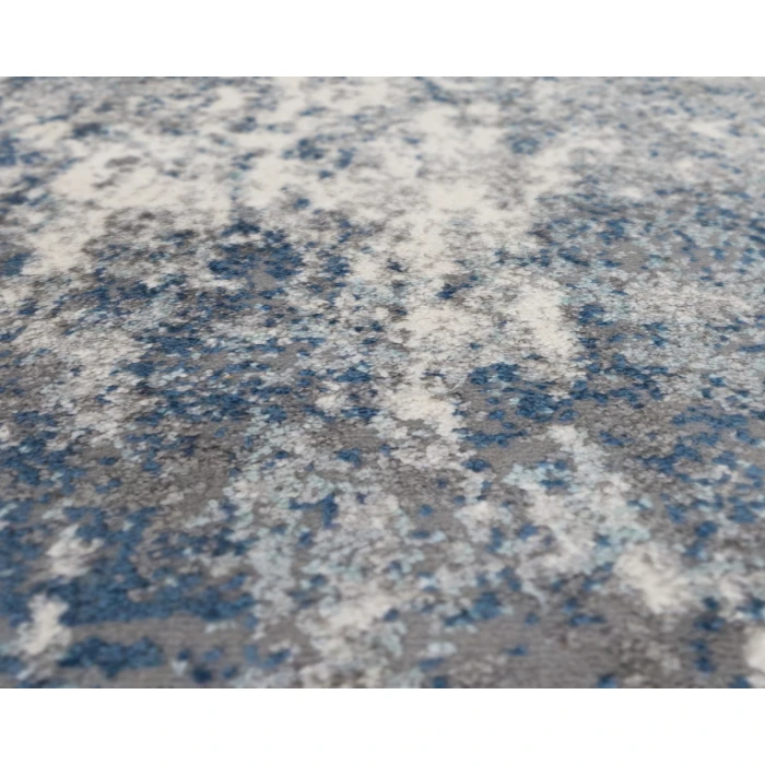 Yasmin Acy Light Blue Abstract Polyester Area Rug