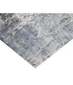 Amer Yasmin Acy Light Blue Abstract Polyester Rug 2'6" x 8'