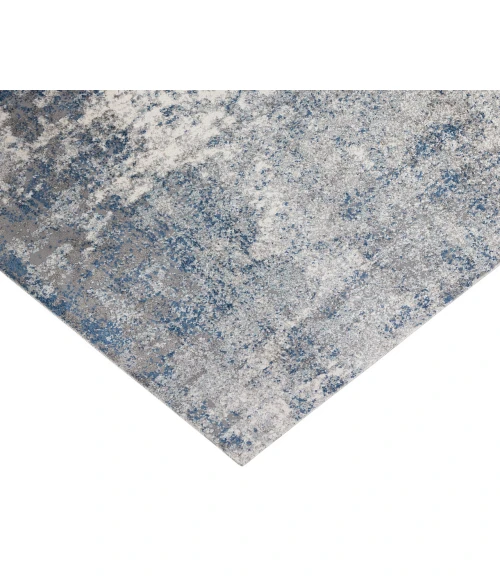 Yasmin Acy Light Blue Abstract Polyester Area Rug