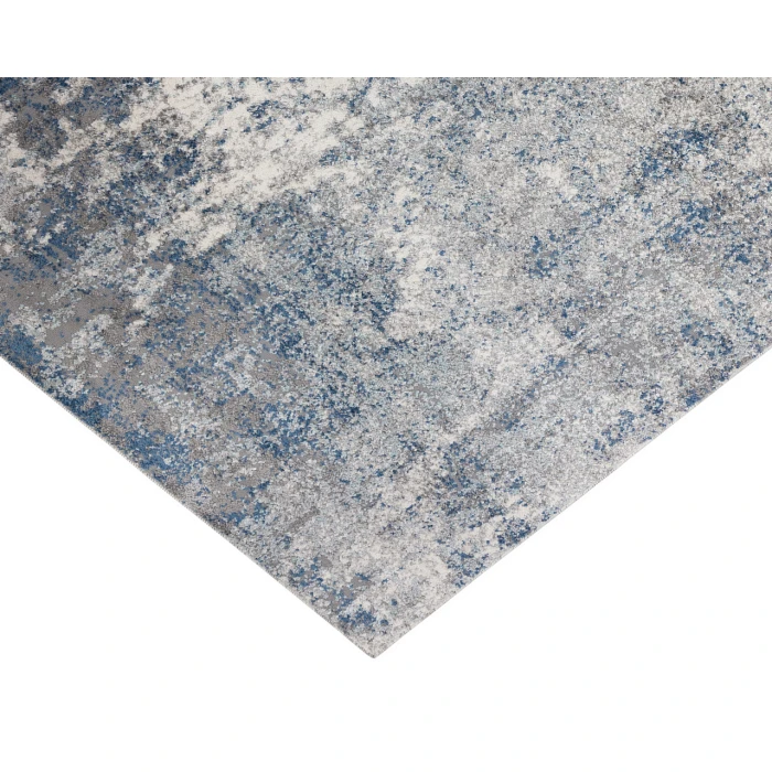 Yasmin Acy Light Blue Abstract Polyester Area Rug