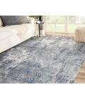 Yasmin Acy Light Blue Abstract Polyester Area Rug
