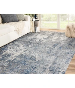 Amer Yasmin Acy Light Blue Abstract Polyester Rug 9' x 13'