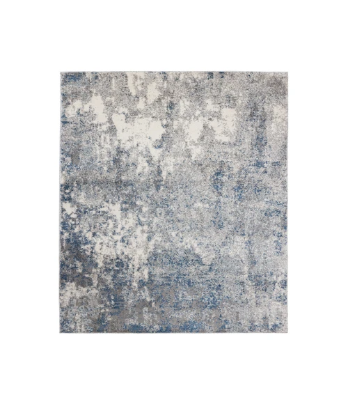 Yasmin Acy Light Blue Abstract Polyester Area Rug