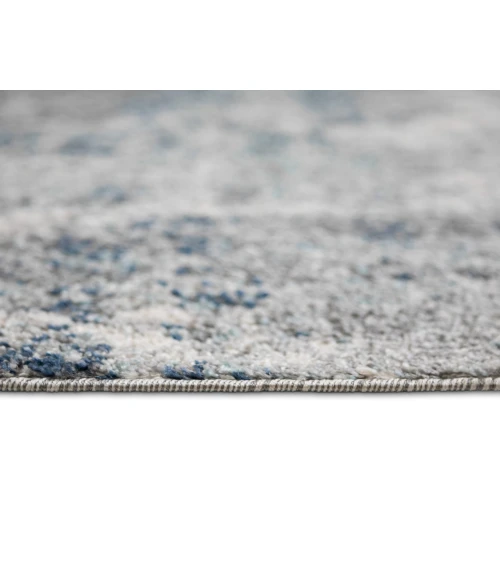 Yasmin Acy Light Blue Abstract Polyester Area Rug