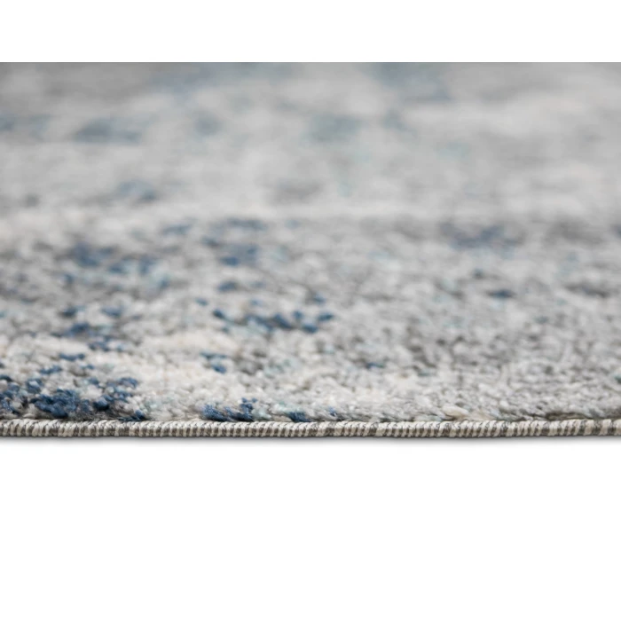 Yasmin Acy Light Blue Abstract Polyester Area Rug