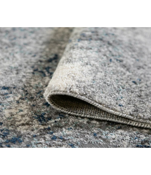 Yasmin Acy Light Blue Abstract Polyester Area Rug