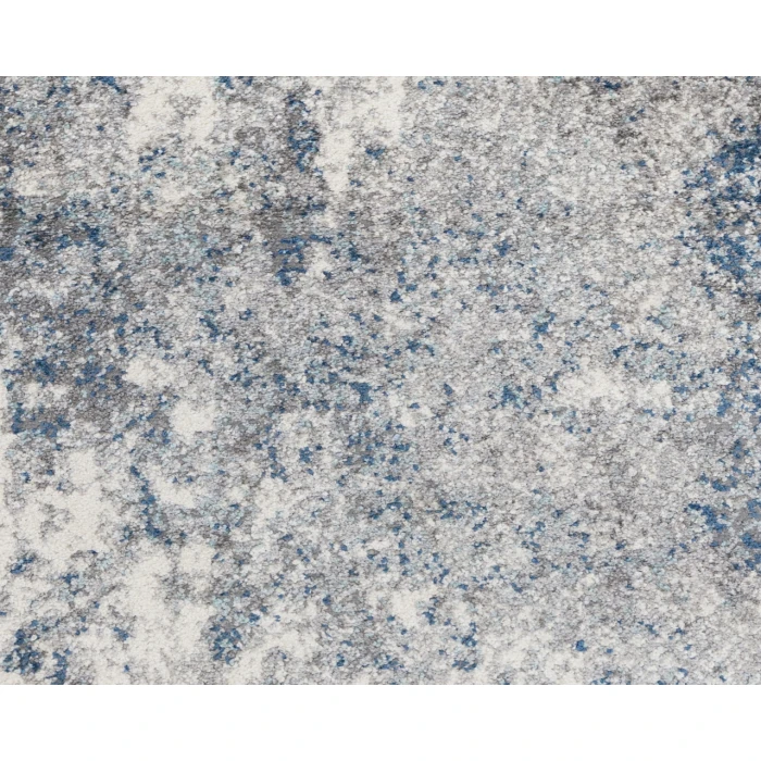 Yasmin Acy Light Blue Abstract Polyester Area Rug
