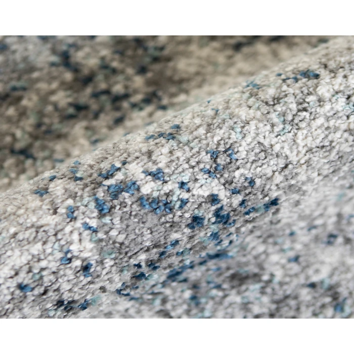 Yasmin Acy Light Blue Abstract Polyester Area Rug