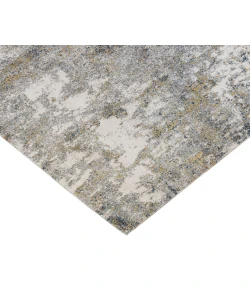 Amer Yasmin Acy Yellow/Blue Abstract Polyester Rug 2'6" x 8'