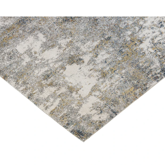 Yasmin Acy Yellow/Blue Abstract Polyester Area Rug
