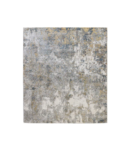 Yasmin Acy Yellow/Blue Abstract Polyester Area Rug