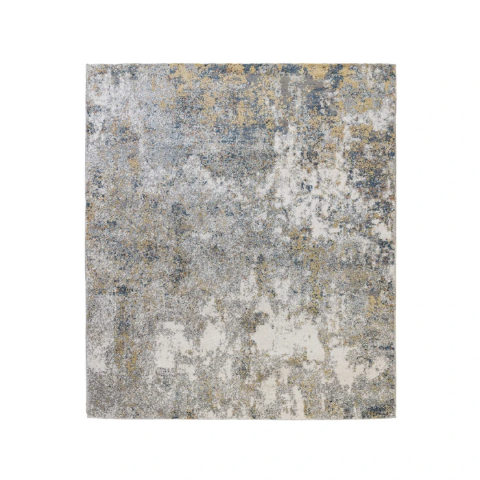 Yasmin Acy Yellow/Blue Abstract Polyester Area Rug