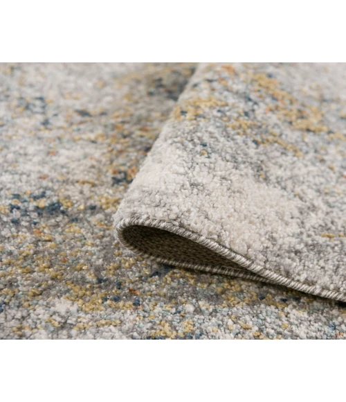 Yasmin Acy Yellow/Blue Abstract Polyester Area Rug