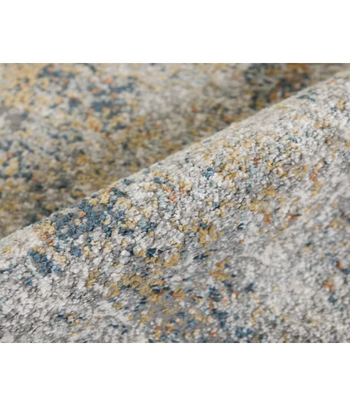 Yasmin Acy Yellow/Blue Abstract Polyester Area Rug