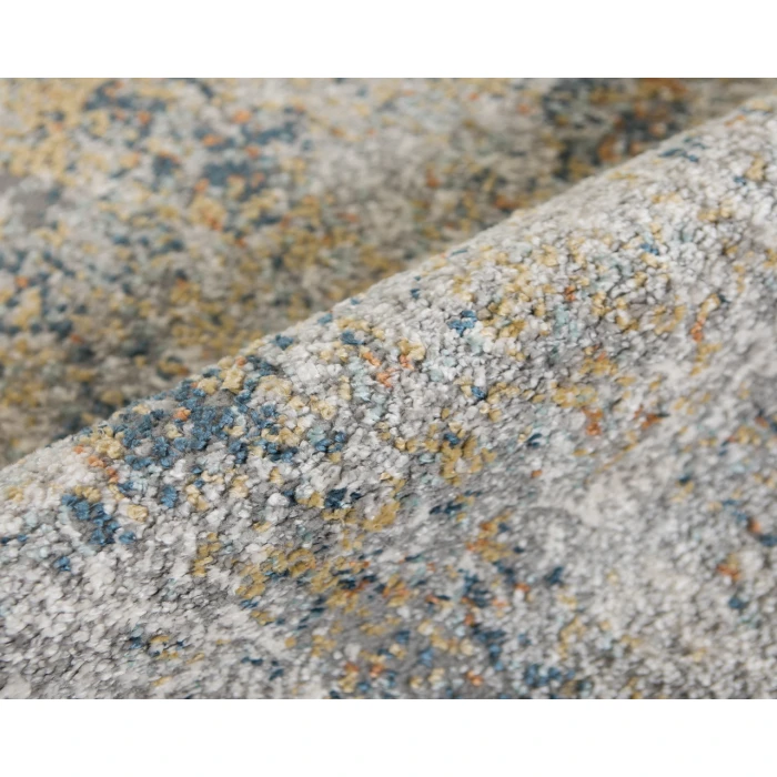 Yasmin Acy Yellow/Blue Abstract Polyester Area Rug