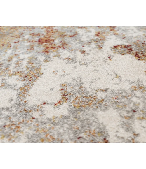 Yasmin Acy Red/Cream Abstract Polyester Area Rug