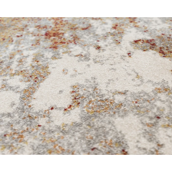Yasmin Acy Red/Cream Abstract Polyester Area Rug