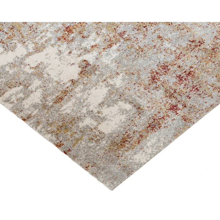 Yasmin Acy Red/Cream Abstract Polyester Area Rug