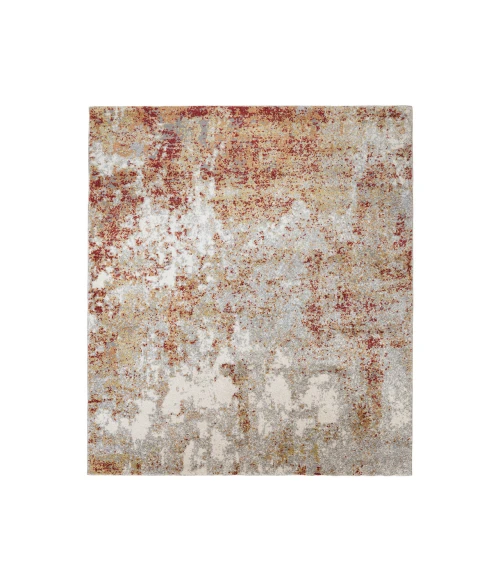 Yasmin Acy Red/Cream Abstract Polyester Area Rug