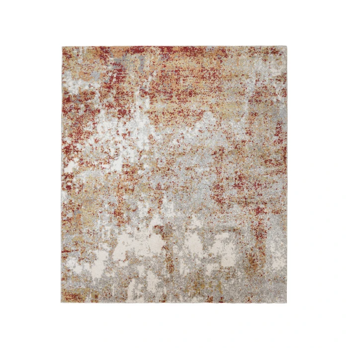 Yasmin Acy Red/Cream Abstract Polyester Area Rug