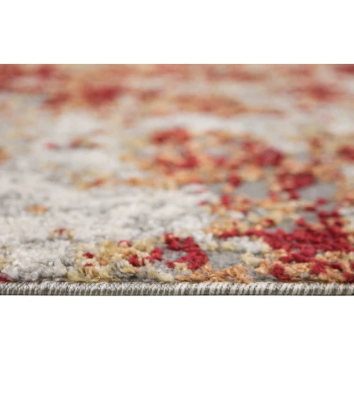 Yasmin Acy Red/Cream Abstract Polyester Area Rug