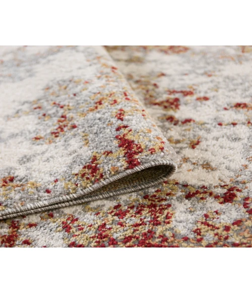 Yasmin Acy Red/Cream Abstract Polyester Area Rug